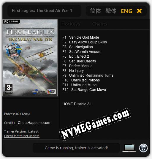 First Eagles: The Great Air War 1918: Trainer +12 [v1.9]