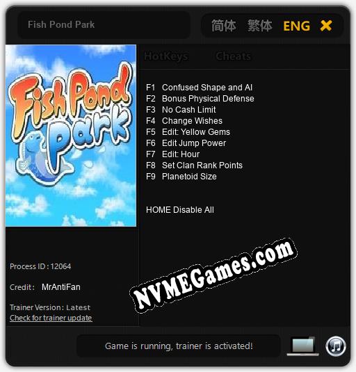 Treinador liberado para Fish Pond Park [v1.0.9]