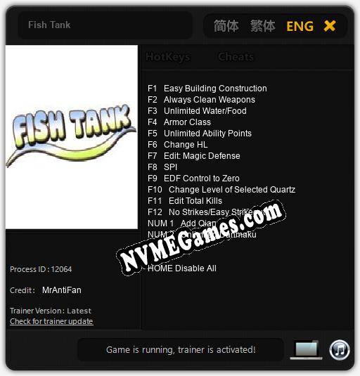 Fish Tank: Cheats, Trainer +14 [MrAntiFan]