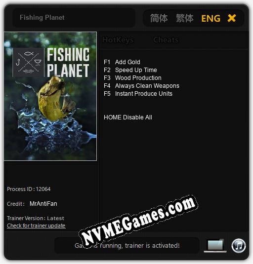 Treinador liberado para Fishing Planet [v1.0.9]