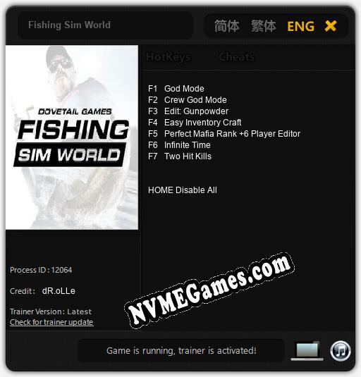 Treinador liberado para Fishing Sim World [v1.0.8]