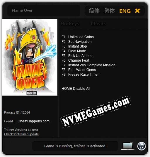 Treinador liberado para Flame Over [v1.0.5]