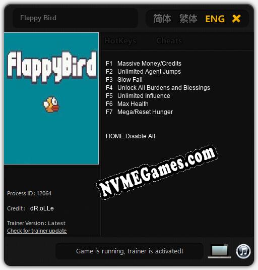 Flappy Bird: Cheats, Trainer +7 [dR.oLLe]