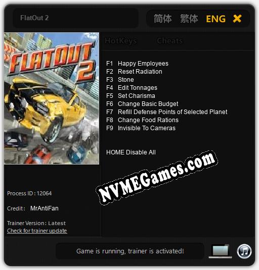 FlatOut 2: Trainer +9 [v1.3]