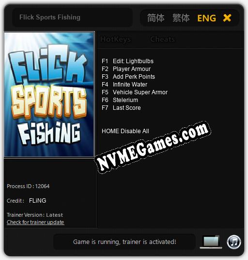 Treinador liberado para Flick Sports Fishing [v1.0.2]