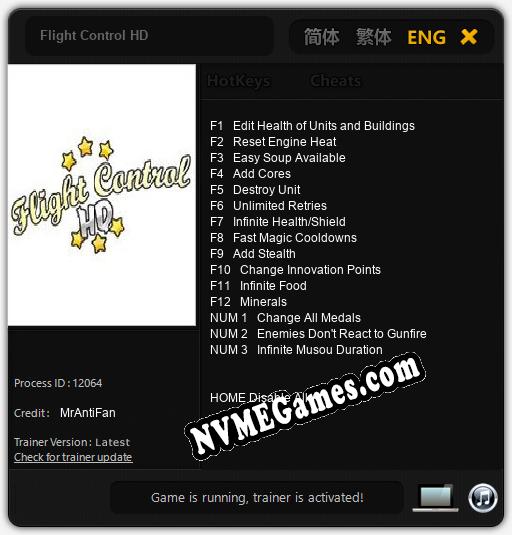 Flight Control HD: Trainer +15 [v1.7]