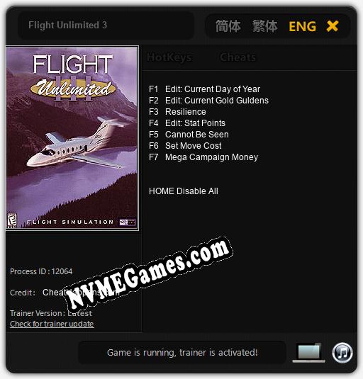 Treinador liberado para Flight Unlimited 3 [v1.0.4]