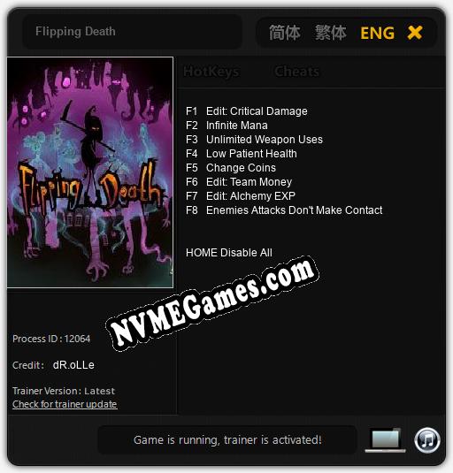 Flipping Death: Trainer +8 [v1.6]