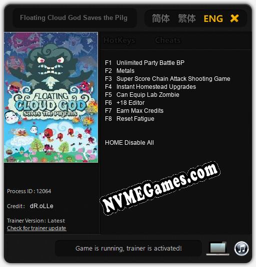 Floating Cloud God Saves the Pilgrims: Cheats, Trainer +8 [dR.oLLe]