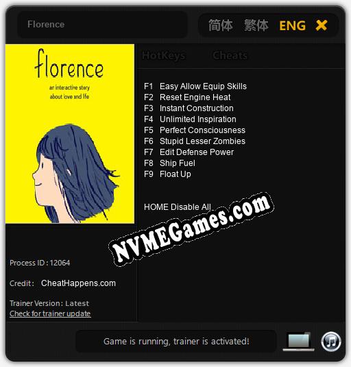 Florence: Trainer +9 [v1.9]