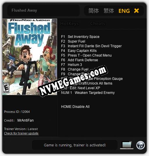 Flushed Away: Treinador (V1.0.5)