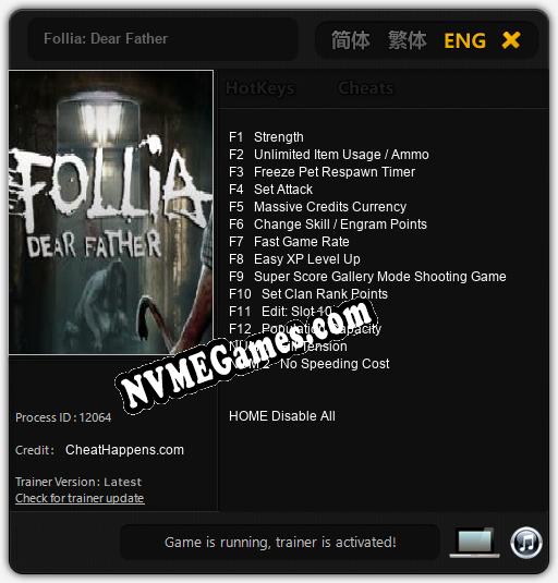 Follia: Dear Father: Treinador (V1.0.32)