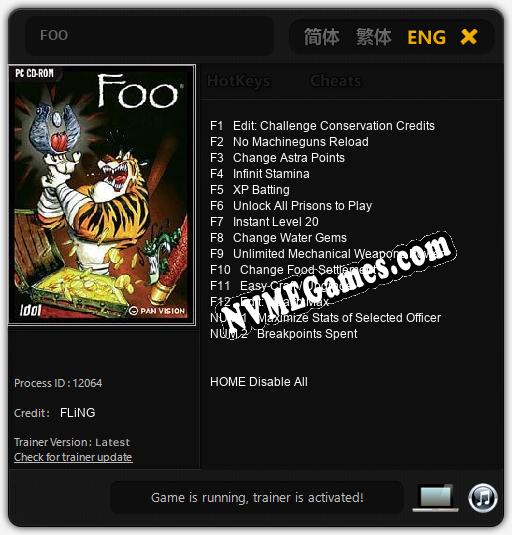 FOO: Cheats, Trainer +14 [FLiNG]