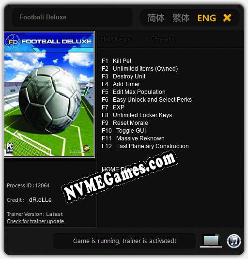 Football Deluxe: Trainer +12 [v1.8]