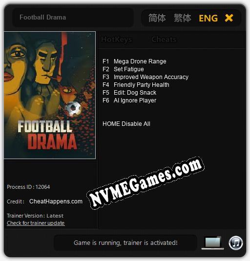 Football Drama: Cheats, Trainer +6 [CheatHappens.com]