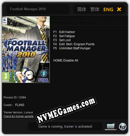 Football Manager 2010: Trainer +5 [v1.5]