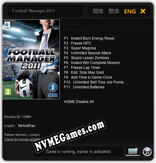 Football Manager 2011: Treinador (V1.0.40)