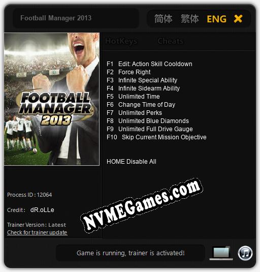 Football Manager 2013: Trainer +10 [v1.6]