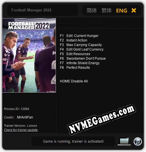 Football Manager 2022: Cheats, Trainer +8 [MrAntiFan]