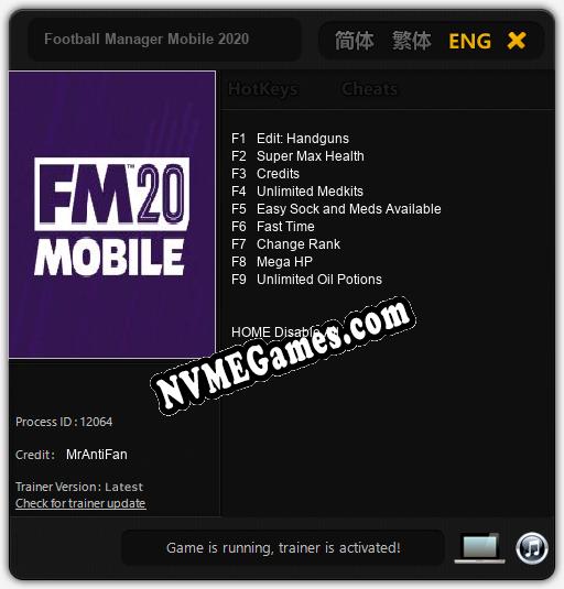 Treinador liberado para Football Manager Mobile 2020 [v1.0.3]