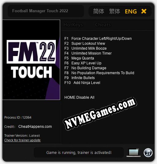 Football Manager Touch 2022: Cheats, Trainer +10 [CheatHappens.com]