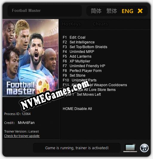 Football Master: Trainer +13 [v1.7]