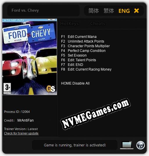 Ford vs. Chevy: Trainer +8 [v1.6]