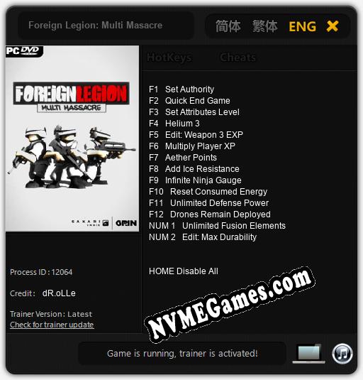 Foreign Legion: Multi Masacre: Cheats, Trainer +14 [dR.oLLe]