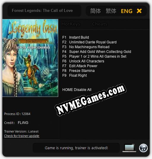 Forest Legends: The Call of Love: Treinador (V1.0.22)