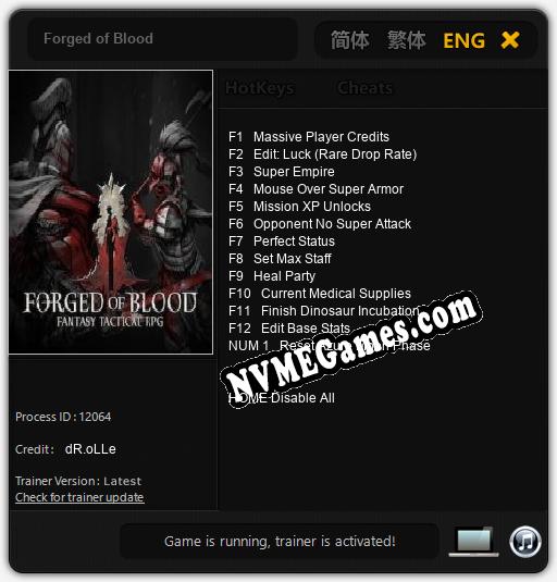 Forged of Blood: Treinador (V1.0.89)