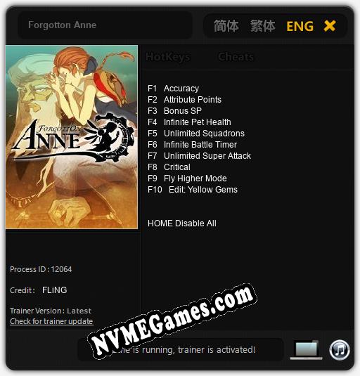 Forgotton Anne: Trainer +10 [v1.5]