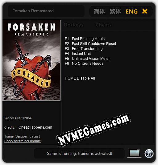 Forsaken Remastered: Trainer +6 [v1.8]