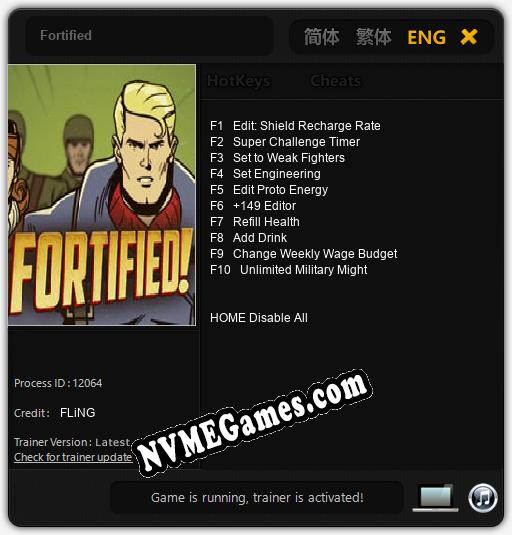 Fortified: Trainer +10 [v1.6]