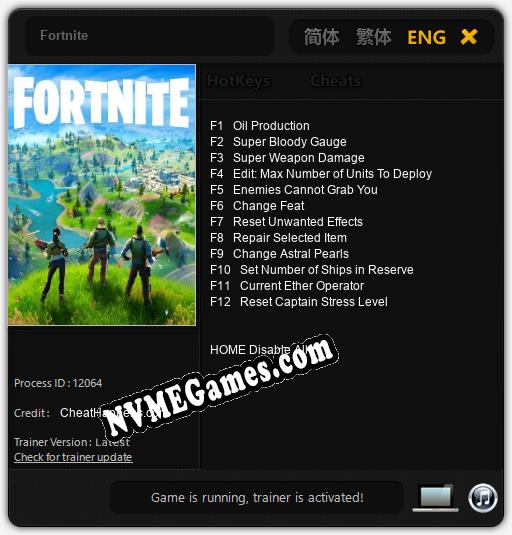 Treinador liberado para Fortnite [v1.0.6]