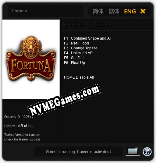 Fortuna: Trainer +6 [v1.4]