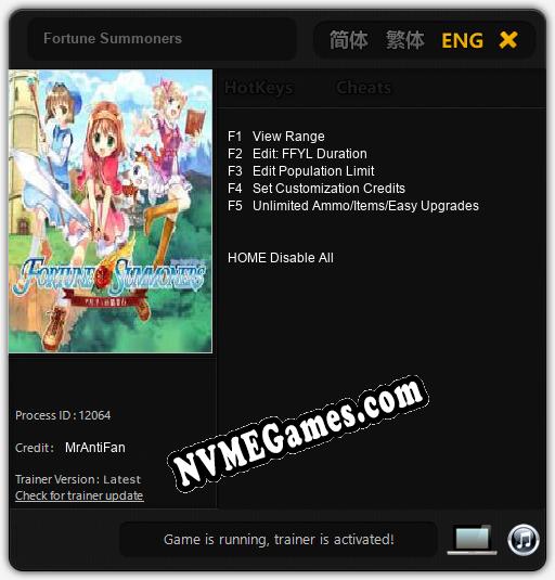 Treinador liberado para Fortune Summoners [v1.0.4]