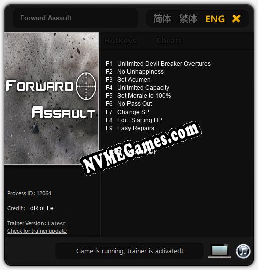 Forward Assault: Treinador (V1.0.68)