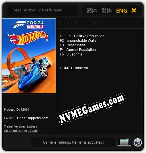 Treinador liberado para Forza Horizon 3: Hot Wheels [v1.0.4]