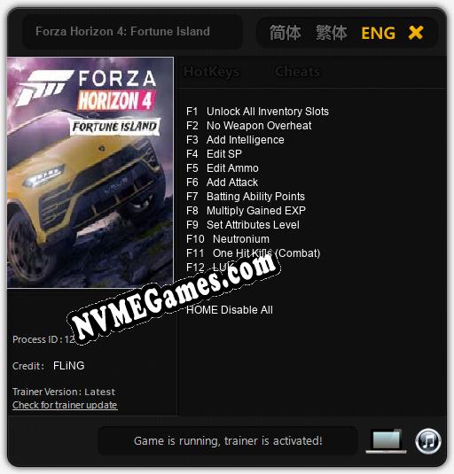 Forza Horizon 4: Fortune Island: Cheats, Trainer +12 [FLiNG]