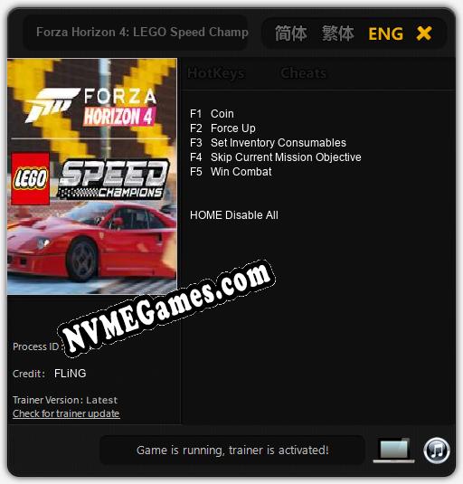 Treinador liberado para Forza Horizon 4: LEGO Speed Champions [v1.0.4]