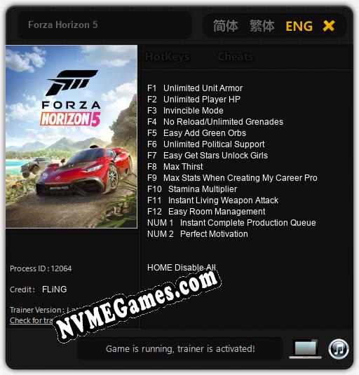 Forza Horizon 5: Treinador (V1.0.45)