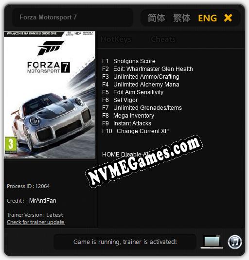 Forza Motorsport 7: Treinador (V1.0.79)