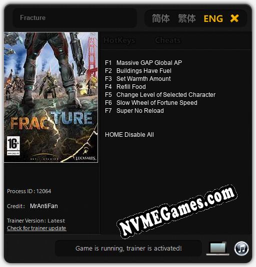 Fracture: Trainer +7 [v1.4]