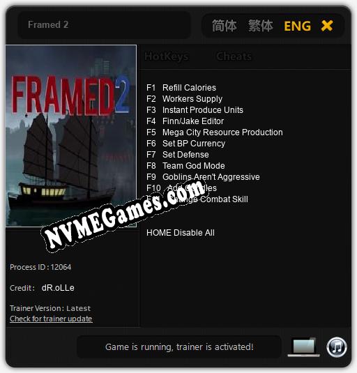 Treinador liberado para Framed 2 [v1.0.4]