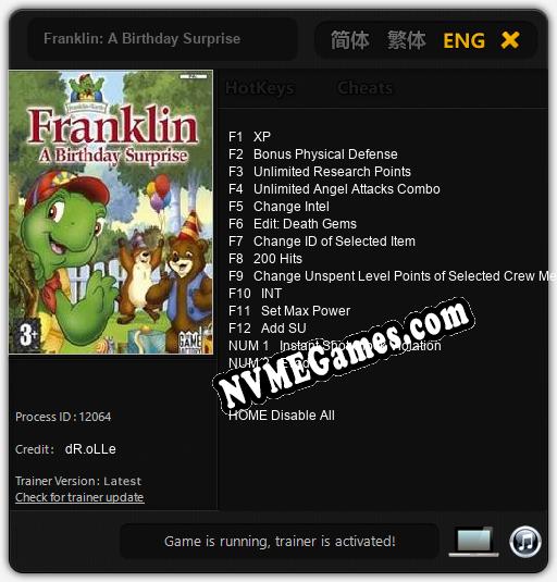 Franklin: A Birthday Surprise: Treinador (V1.0.14)