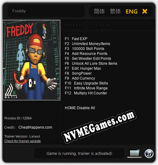 Treinador liberado para Freddy [v1.0.5]