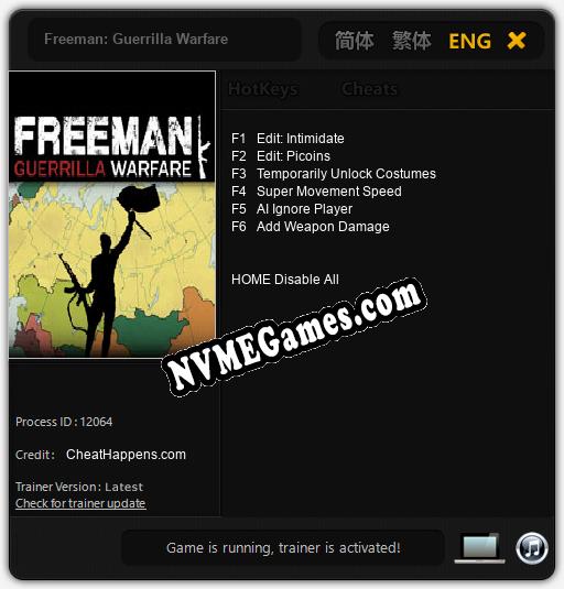 Treinador liberado para Freeman: Guerrilla Warfare [v1.0.9]