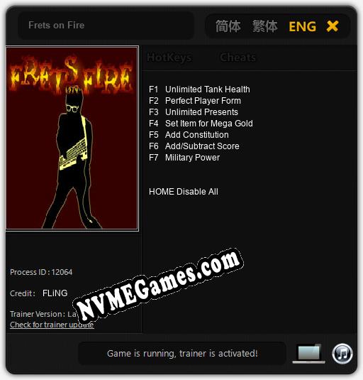 Frets on Fire: Trainer +7 [v1.2]