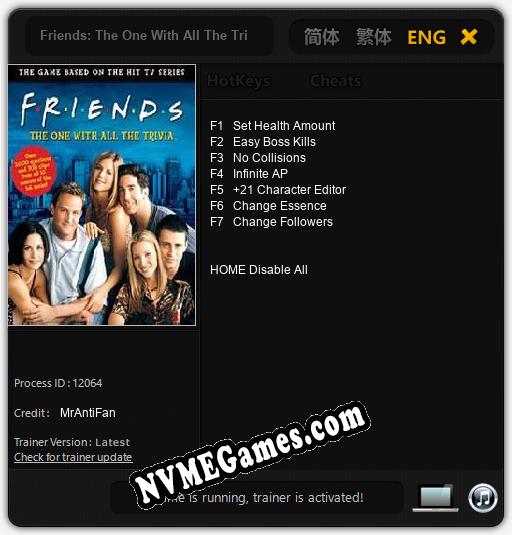 Friends: The One With All The Trivia: Cheats, Trainer +7 [MrAntiFan]