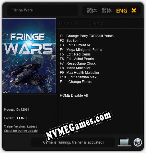 Treinador liberado para Fringe Wars [v1.0.2]